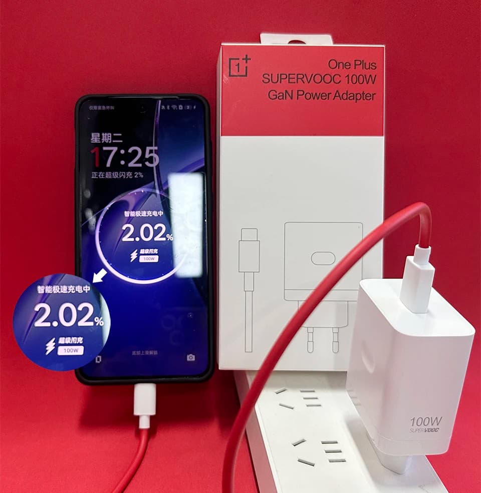 شاحن Oneplus SuperVOOC 100W أصلي مع كابل شحن سريع Type C 80W متوافق مع One Plus 13 13S 12 11 10 Nord 5 4 وOPPO X9 X8 - 2