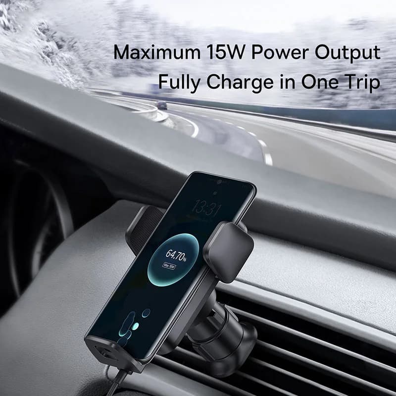 Baseus Car Phone Holder Infrared 15W QI Wireless Phone Charger for iPhone Xiaomi Samsung Car Mount Fast Charging Easy Control - 4