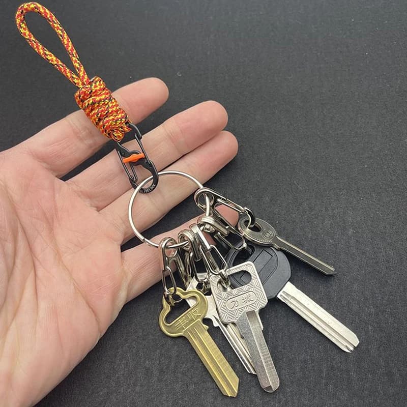 10cm Rope Anti-theft And Anti-lost 8-shaped Keychain With Lock 8-shaped Lock Portable Outdoor Lanyard Hanging Buckle - 3