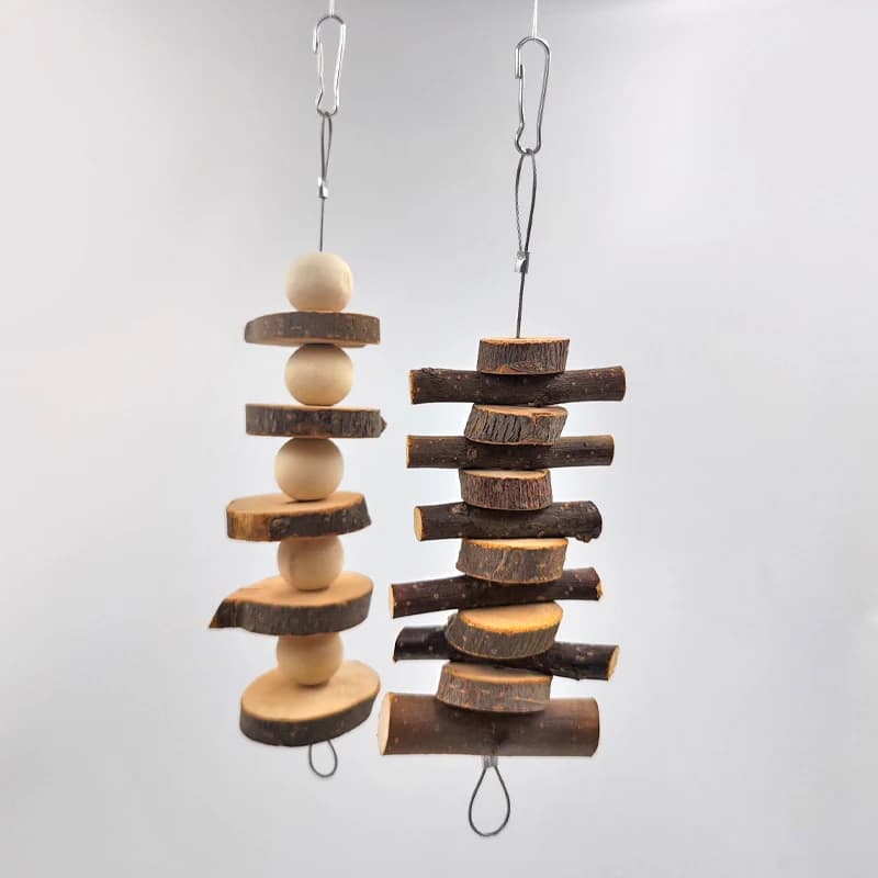 لعبة مضغ للأرانب من الخشب الطبيعي، عصا مضغ لأسنان الحيوانات الصغيرة مثل الأرانب والشينشيلا والهامستر والخنازير الغينية D9207 - 2