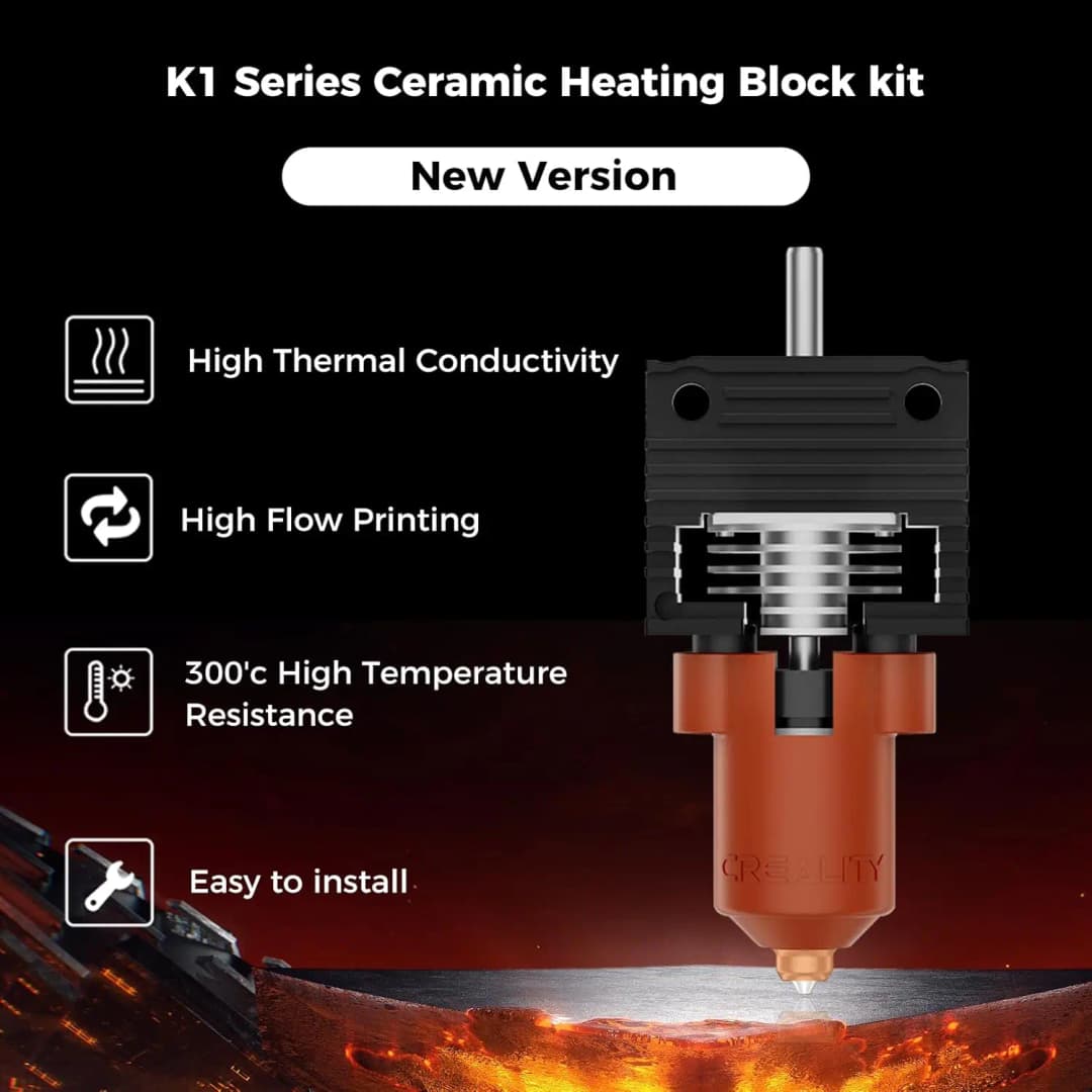 Creality K1 Series Hotend kits For K1/K1 Max/K1C Upgrade Ceramic Heating Block Hotend Kit Unicorn Quick Swap Nozzle Kit - 3