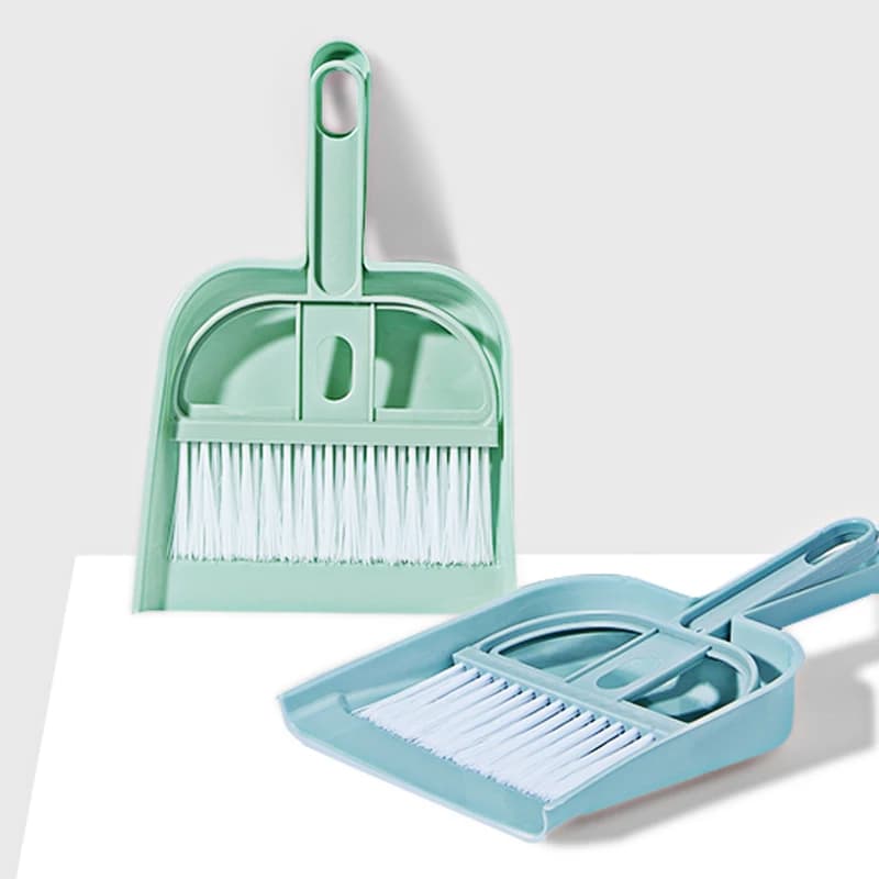 مجموعة مكنسة صغيرة للتنظيف، أدوات تنظيف للهامستر، مجموعة مكنسة ومجرفة لتنظيف قفص الحيوانات الأليفة ومرحاض خنزير غينيا وقصرية الأرانب - 2