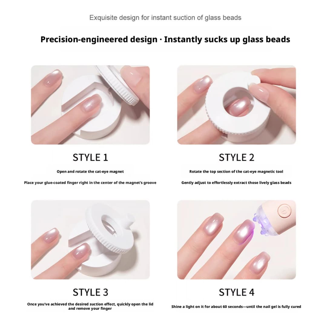 Precision Rotating Nail Gel Magnet Tool Magnetic Wand for Cat Eye Manicure Beginner DIY Art Supplies for Home Or Salon Use - 4