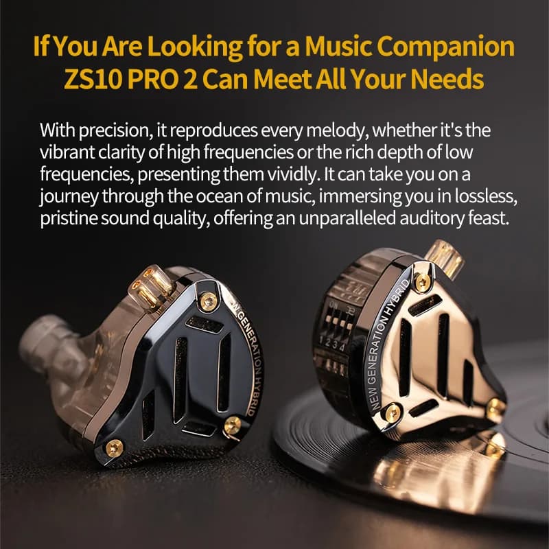 KZ ZS10 Pro 2 Metal Earphone HIFI In Ear Bass Earbud 4-Level Tuning Switch Headphone Sport Monitor Sound Noise Reduction Headset - 6