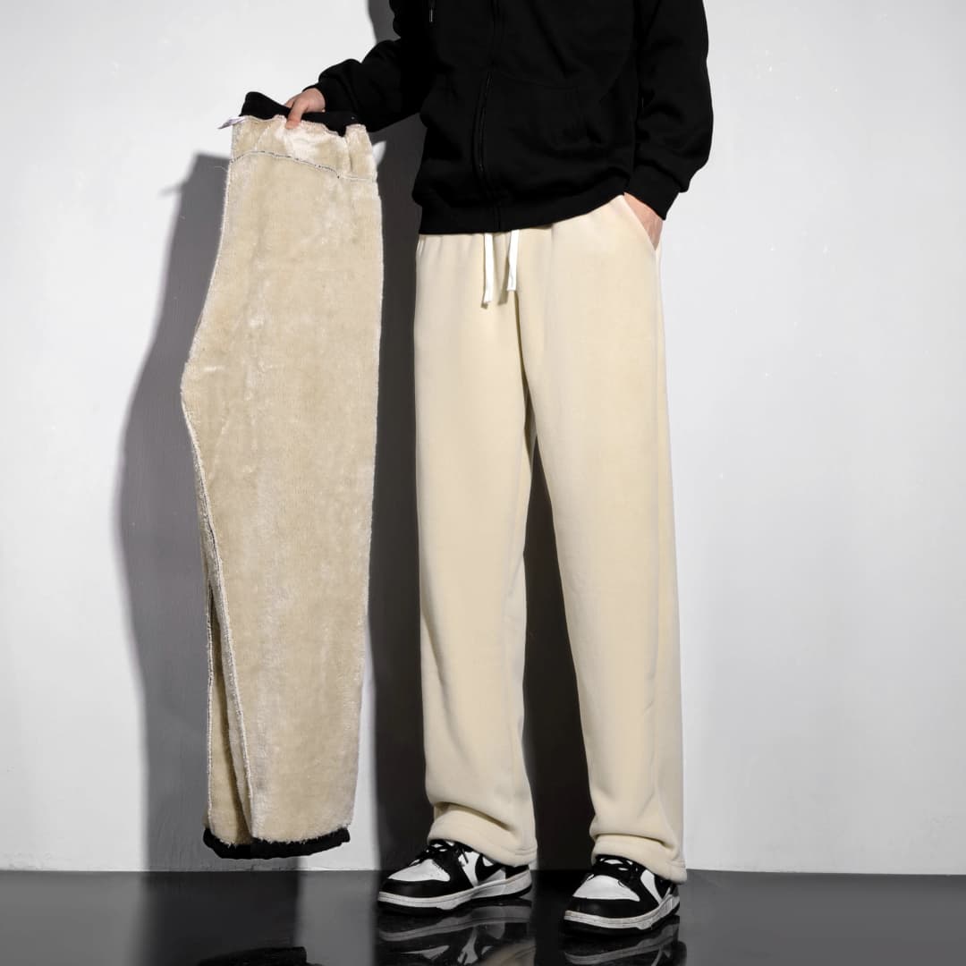 YJKVUR Unisex 2026 Winter New Oversize Pants Men Women Warm Fleece Liner Drawstring Trousers Casual Comfortable Gym Sweatpants - 6