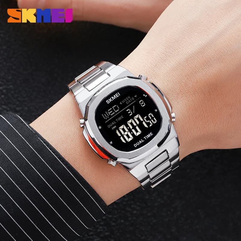 SKMEI 2004 Luxury Digital Watch for Men Sport Calendar Steel Waterproof Electronic Men Wristwatches Led Alarm Clock Reloj Hombre - 5