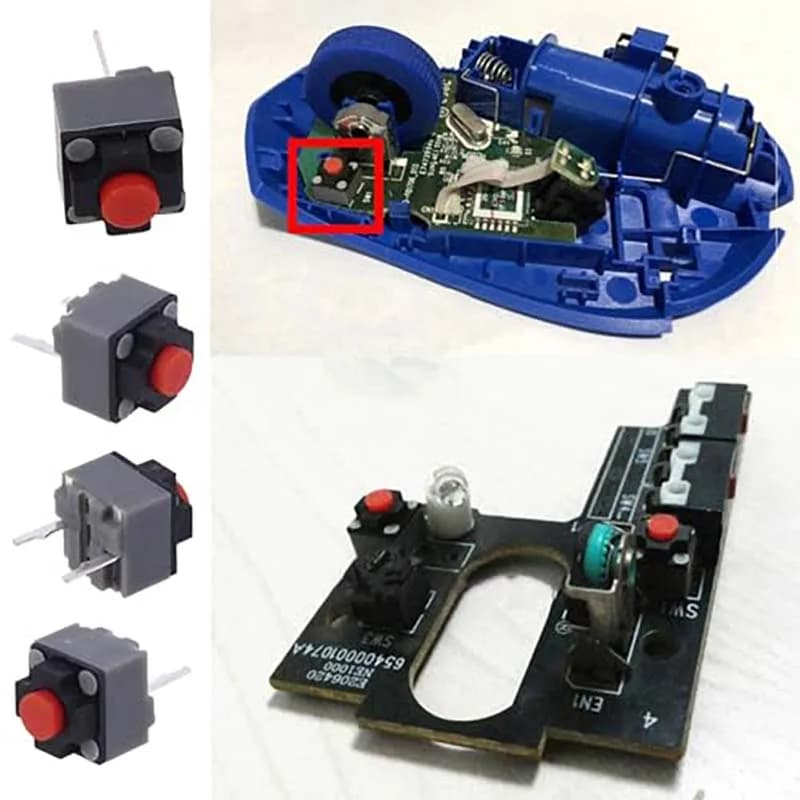 5PCS/10PCS KAILH 6 * 6 * 7.3mm Square Silent Mouse Micro Switch Thundersnake Logitech M330M220M590 Button Accessory - 5