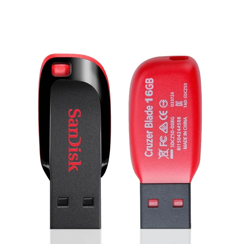 SanDisk CRUZER BLADE USB FLASH DRIVE CZ50 USB 2.0 بسعة 128 جيجابايت و64 جيجابايت و32 جيجابايت و16 جيجابايت، فلاش درايف صغير، يدعم التحقق الرسمي - 2