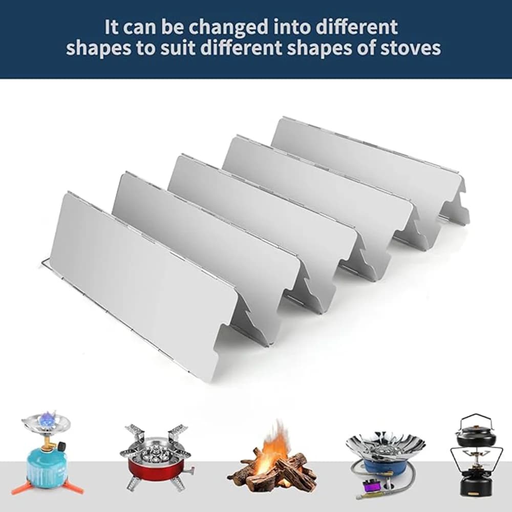 Lightweight Folding Camping Stove Windshield 9/10/8 Plates Gas Cooker Wind Screen for Outdoor Picnic Portable Wind Shield - 4