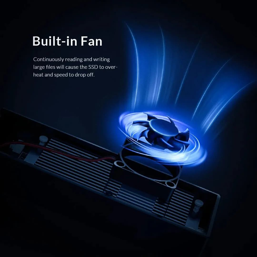 ORICO 20Gbps M.2 NVME SSD Case with Built-in Cooling Fan Type-C M2 NVME SSD Enclosure For M.2 NVME 2230 2242 2260 2280 SSD - 4