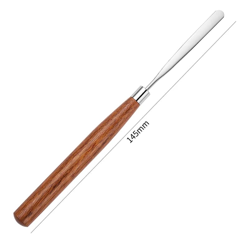 Stainless Steel Mixing Spatula Tool Nail Art Wooden Handle Spatuler Rod Metal Stirring Mixing Pigment Stick Manicure Tool - 6