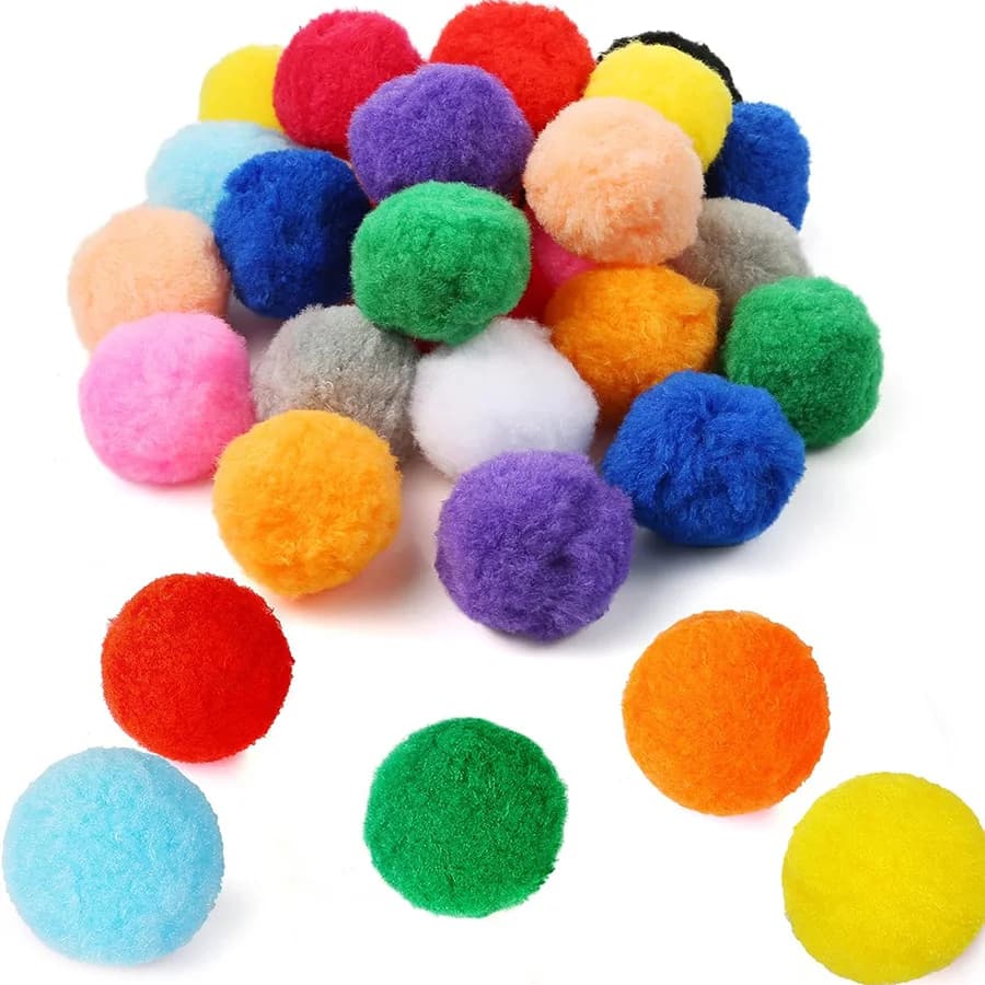 98/198pcs 3cm Colorful Plush Cat Teaser Toy Balls Chew Durable Cat Toy Balls Cat Training Toy Balls For Cat ZSY - 3