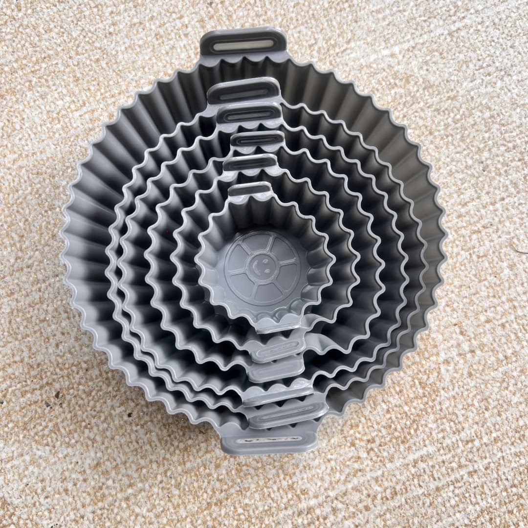 6PC Air Fryer Mats - 450°F Silicone Non-Stick Dual Texture Dishwasher Safe Crispy/Steam Cooking - 6