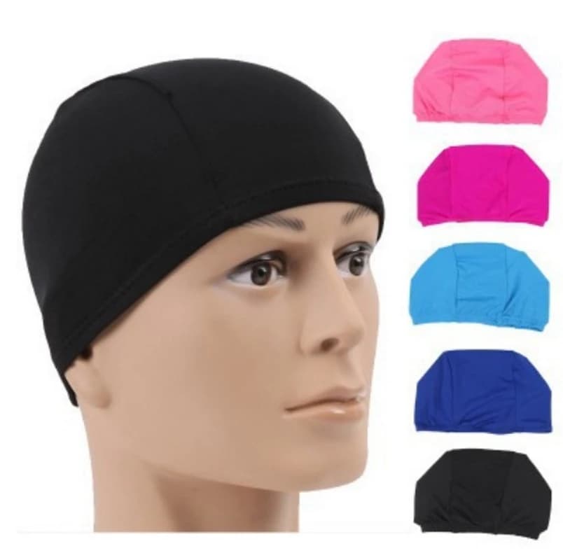 1 قطعة الرجال النساء الأطفال بلون رياضي سامسونج قبعات الاستحمام حماية آذان الشعر الطويل أدوات السباحة - 5