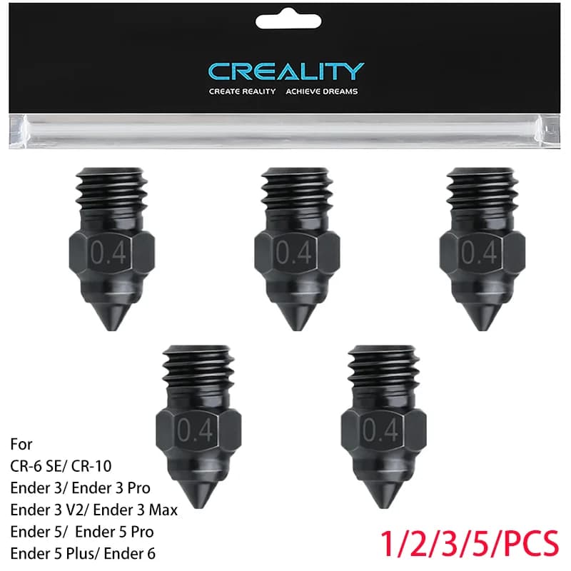 Official Creality Highend Hardened Steel MK8 Nozzles CR6 SE Nozzles,for Ender3 S1 Sprite Extruder Pro/Ender3 V2/Pro/Neo Series