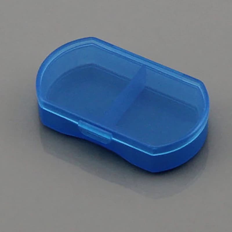 علبة حبوب منع الحمل الصغيرة 2 شبكات اللوحي منظم حبوب منع الحمل موزع السفر اللوحي حامل الحاويات الطب صندوق تخزين الأدوية - 6