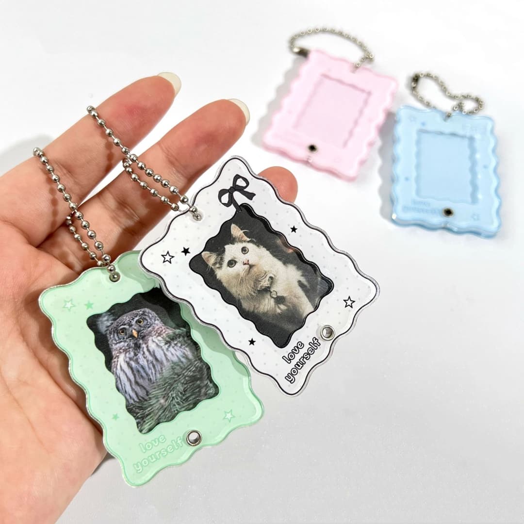Acrylic Keychain Versatile Photo Frame Keychain Photo Organizer Keychain Simple For Bag Travel Backpack - 6