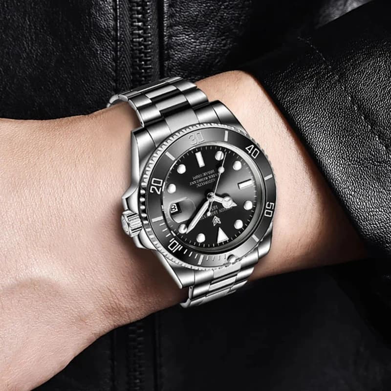 ساعات LIGE الميكانيكية للرجال، ساعة أعمال رياضية مقاومة للماء، ساعة أوتوماتيكية - 5