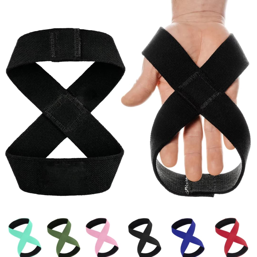 مبطن الشكل 8 الأشرطة Deadlift رفع الأثقال أحزمة المعصم رافعات الطاقة تجريب سحب عمليات شريط أفقي الصالة الرياضية اللياقة البدنية