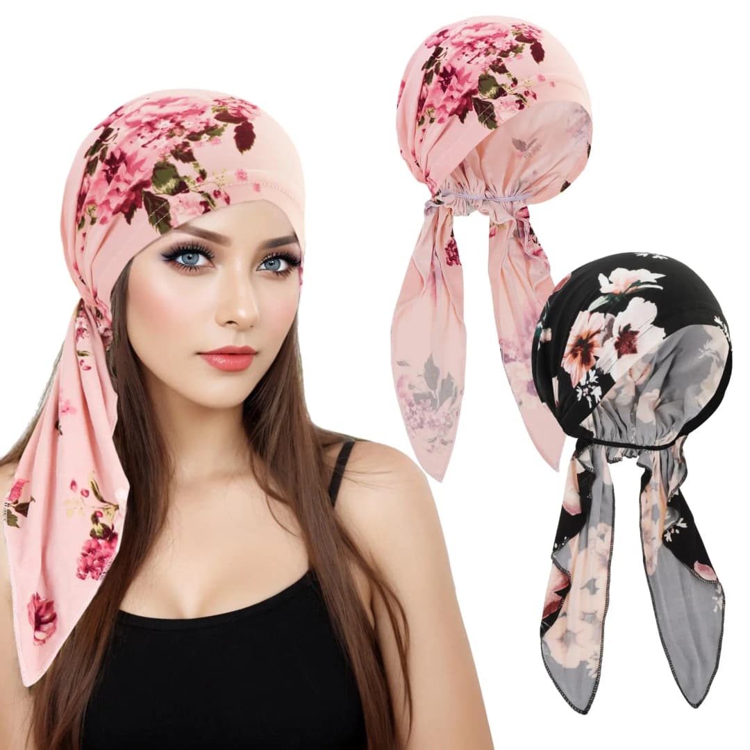قبل ربط العلاج الكيميائي سرطان الحجاب للنساء ، عمامة الطباعة الأزهار ، قبعة الحجاب ، لينة أغطية الرأس مرنة ، ويلتف الرأس ، كاب النوم