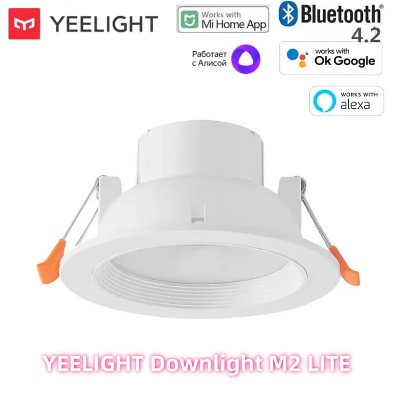 إضاءة سقف ذكية مدمجة من YEELIGHT Mesh M2 Lite، 220V، اتصال Bluetooth4.2، 160 لومن، متوافقة مع Mi Home وGoogle وAlexa