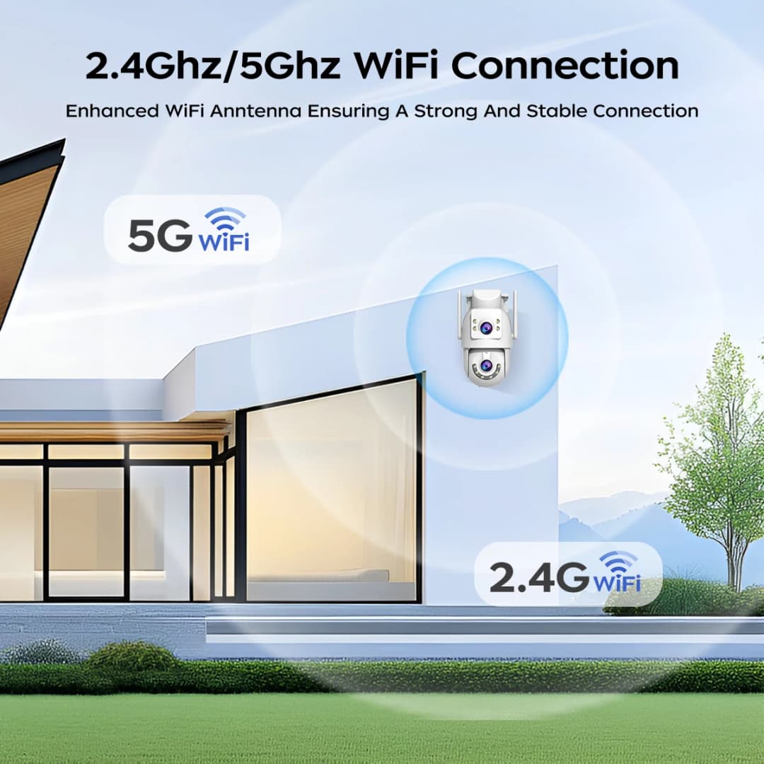 كاميرا Jooan بدقة 4K و8 ميجابكسل HD بتقنية Wifi PTZ، خارجية، 5G Wifi، عدسة مزدوجة، كاميرات IP أمنية، تقريب 5X، تتبع الذكاء الاصطناعي، متوافقة مع ONVIF CCTV - 3