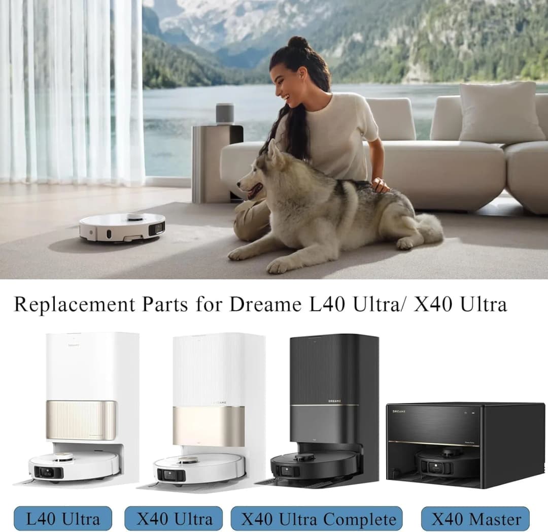 Dreame X40 Ultra / X40 Pro / L40 Ultra Robot Vacuum Spare Parts Main Side Brushes Mop Cloths HEPA Filters Dust Bags Accessories - 2