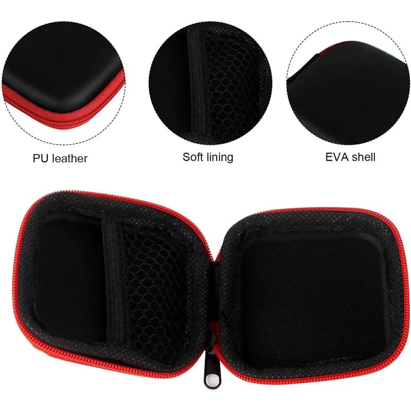 Portable Shockproof Headphone Case Earphone Bag Coin Purse USB Cable Case Carrying Pouch Earphone Accessory Square Storage Box - 4