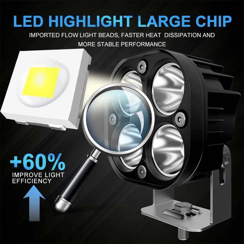 3Inch 40W Pod Lights LED Offroad Driving Fog Lights Work Auxiliary Bumper Lights Fit for Car Truck ATV UTV Boat Motorcycle - 3