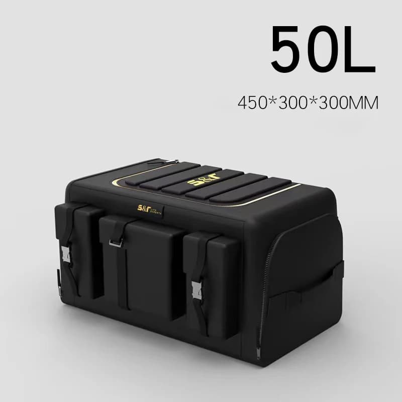 صندوق منظم صندوق سيارة كبير السعة، حقيبة تخزين أدوات متعددة الاستخدامات للسيارات، قماش أكسفورد قابل للطي، صندوق تخزين للطوارئ - 4