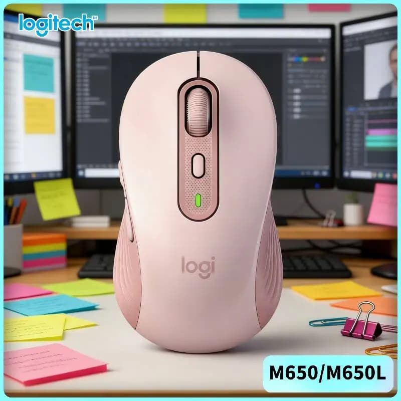 ماوس مكتبي لاسلكي Logitech M650 نقر منخفض الضوضاء بناء متين للاستخدام طويل الأمد متوافق مع M750/M280/M350/M220/M185