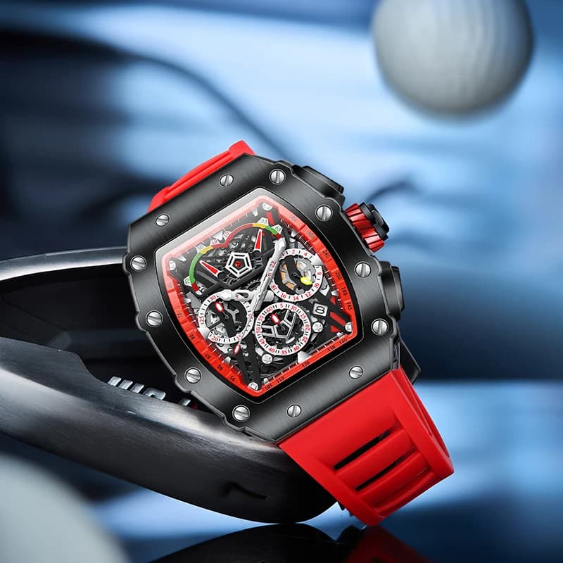 New Luxury Men Watch  ONOLA Fashion Fully Automatic Mechanical Watches Man Unique Design Waterproof Tape Watch Wristwatch - 4