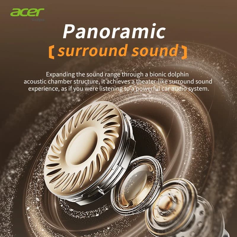 Acer Ohr546 Bluetooth Headphones 2025 New Model Wireless Earphones In-Ear Design Comfortable to Wear for Sports, Running, and Calls, Noise Reduction, Compatible with Mobile Phones, Tablets, and Laptop Devices - 3