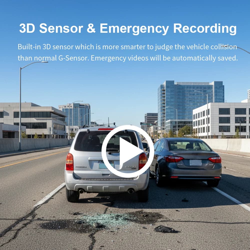 كاميرا لوحة قيادة أمامية وخلفية KAWA D7 بدقة 4K، مسجل فيديو عالي الدقة 4K، كاميرا خلفية صغيرة DVR للسيارات، كاميرا لوحة قيادة بتحكم عبر التطبيق/الصوت - 6