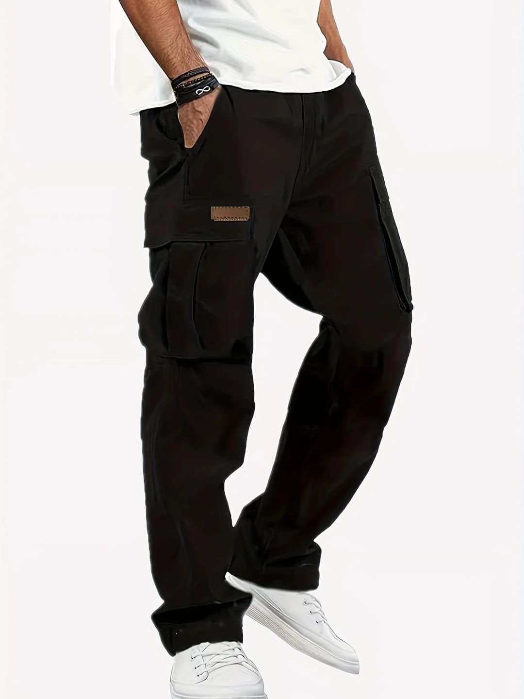 American style high street multi pocket workwear pants for men's new trendy loose straight leg versatile casual long pants - 4