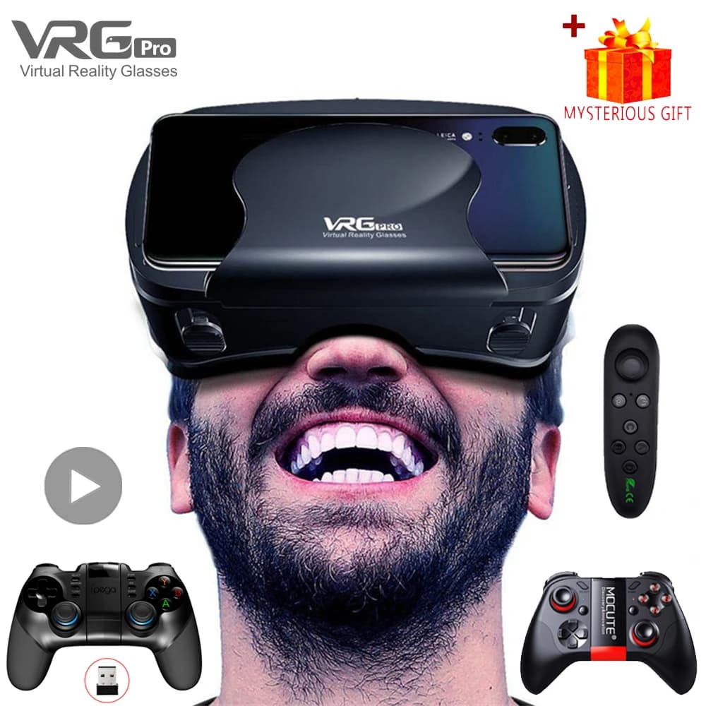 VRG Pro VR نظارات الواقع الافتراضي سماعة أجهزة Viar ثلاثية الأبعاد خوذة نظارات العدسات الذكية للهواتف الذكية لعبة الهاتف الخليوي مجموعة الهاتف المحمول