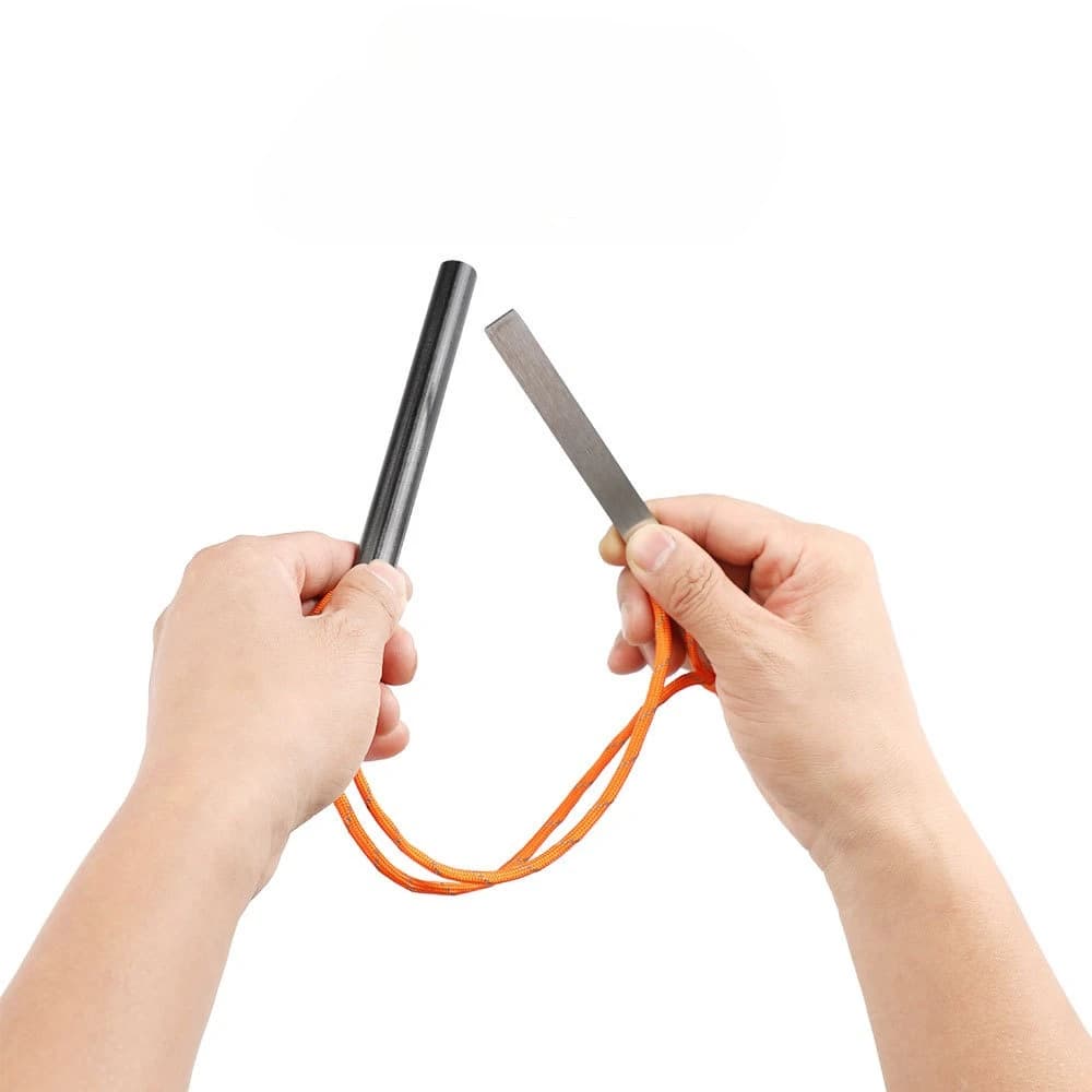 Outdoor Magnesium Rod Fire Starter with Scraper, Windproof Lighter Ignition Essential Survival Gear for Travel,Camping Emergency - 5