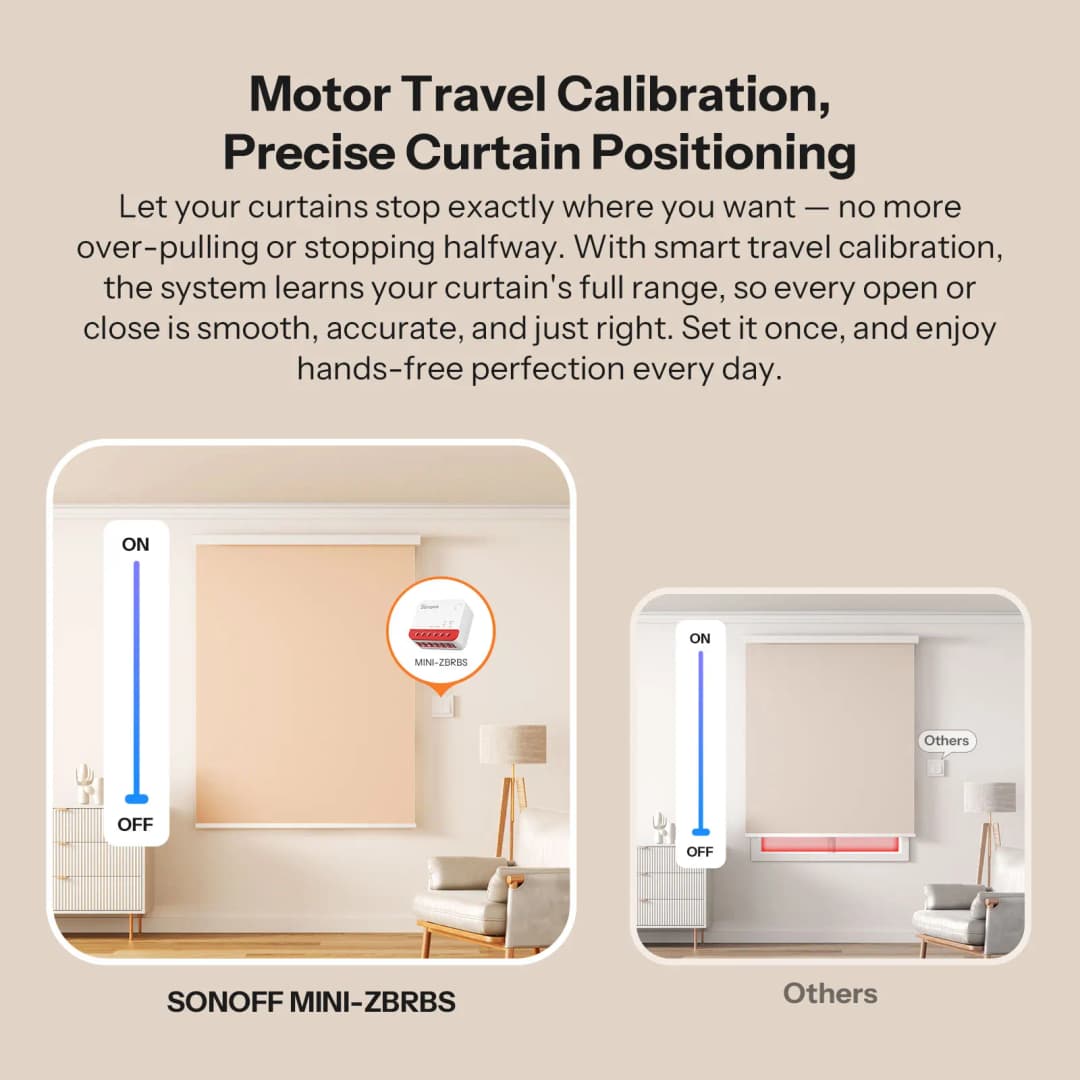 SONOFF MINI-ZBRBS Zigbee Smart Roller Shutter Switch Zigbee Local Scene Signal Booster Transform Curtains eWeLink Via ZigBee Hub - 4