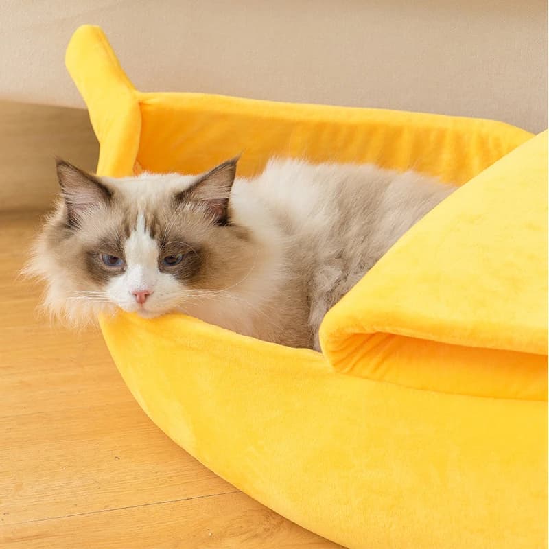 Banana Cat Bed House Funny Cute Cozy Cat Mat Beds Warm Durable Portable Pet Basket Kennel Dog Cushion Cat Supplies Multicolor - 5