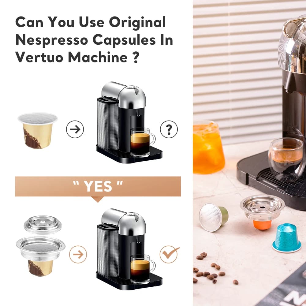 iCafilas reusable coffee capsule converter Stainless steel  adapter for Vertuoline Vertuo Next Pop Machine - 6