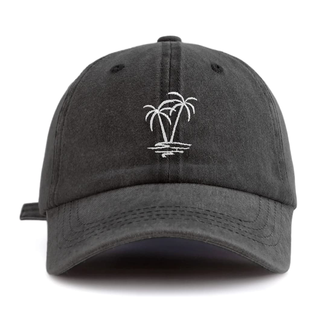 1pc Coconuttree Embroidery Washed Baseball Cap For Adults,Minimalist Retro Style Casual Soft Adjustable Dad Hat, Perfect As Gift - 3
