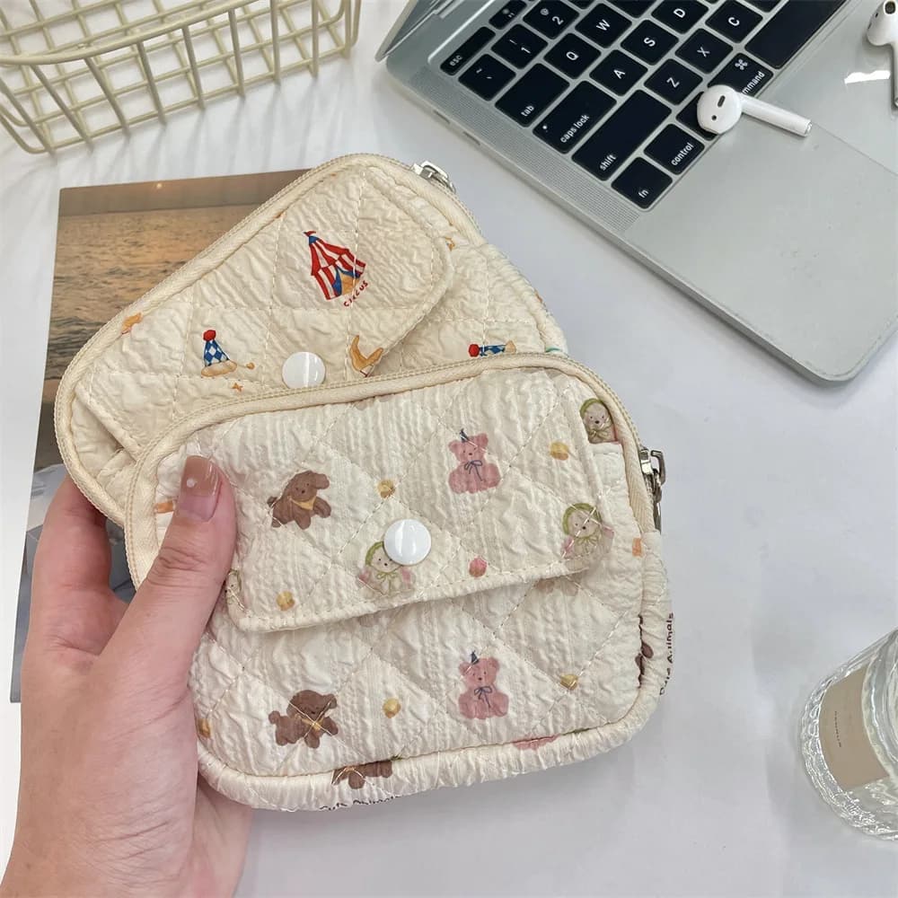 Cute Cartoon Small Travel Cosmetic Lipstick Earphone Card Portable Storage Bag Purse Women Gift Pouch In Make up Bags Organizer - 2