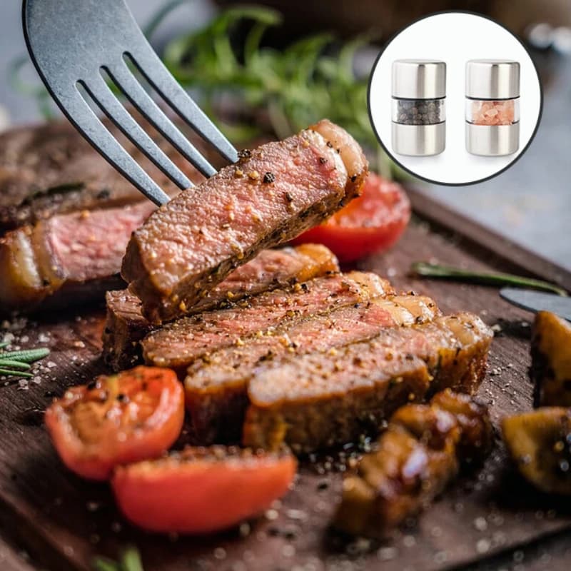 Stainless Steel Portable Mini Grinder Hand Salt and Pepper Grinder for Herbs Pepper Spices Rose Salt Kitchen Grinding Gadget - 2