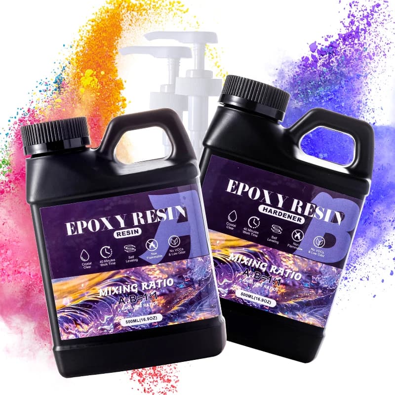 مجموعة راتنجات الايبوكسي بنسبة 1:1 مضادة للاصفرار مجموعة راتنجات الايبوكسي الشفافة المصممة حديثًا لقوالب الصب لتقوم بها بنفسك فن الراتنج والمجوهرات - 2