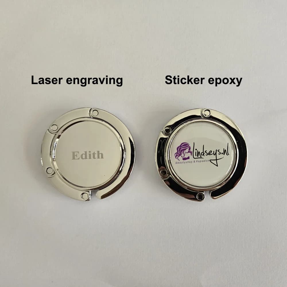 حامل حقائب قابل للطي مع شعار مخصص، خطاف حقائب يد للطاولة، حامل حقائب محمول للسفر - 2