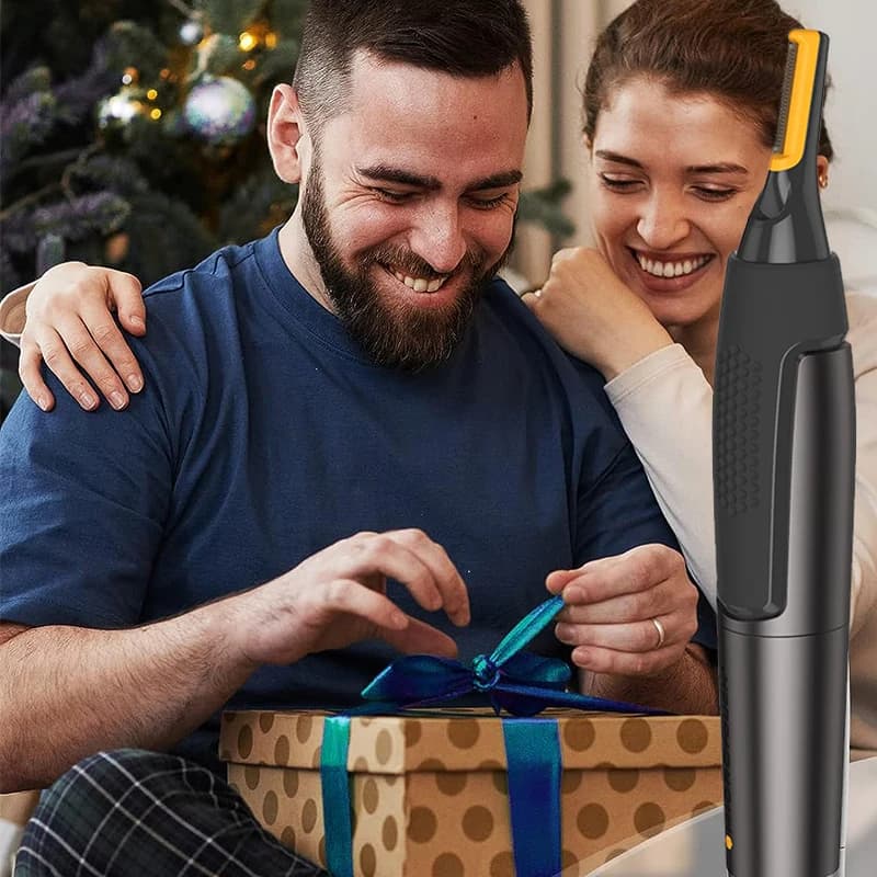 ماكينة حلاقة كهربائية آمنة للعناية بالوجه وتقليم شعر الأنف والأذن للرجال، مزودة بشفرة لإزالة الشعر - 6