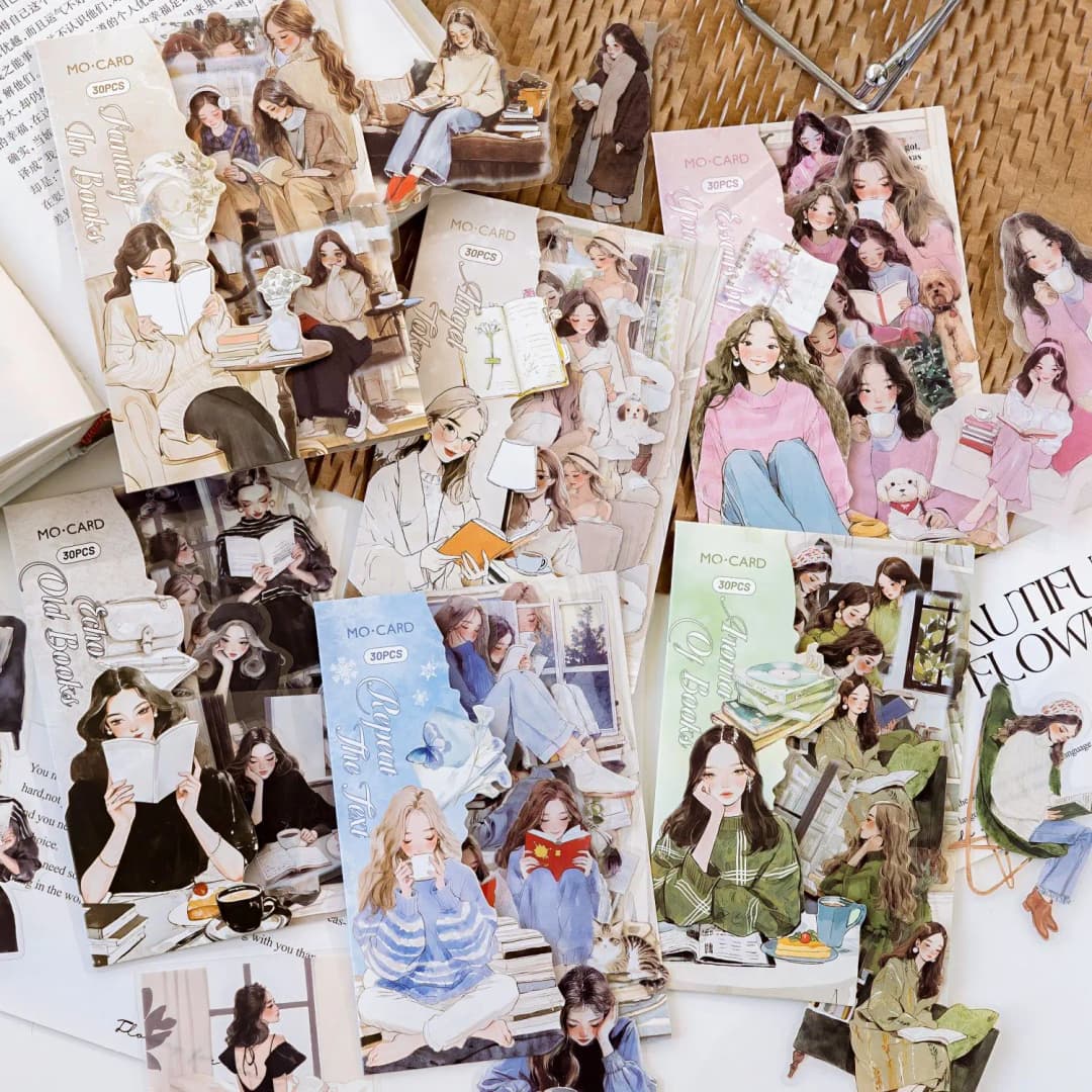 30 pcs/pack Vintage Creativity Cartoon character Sticker Adhesive Diy Diary Stick Labels Scrapbooking material - 2