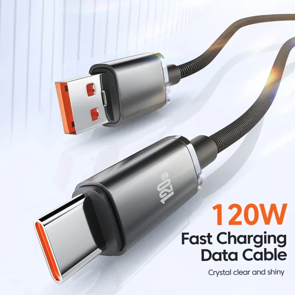 كابل شحن سريع من NNBILI بقوة 120 واط و6 أمبير من نوع USB C لهواتف سامسونج وريالمي وشاومي وهواوي، كابل شحن سريع لنقل البيانات - 6