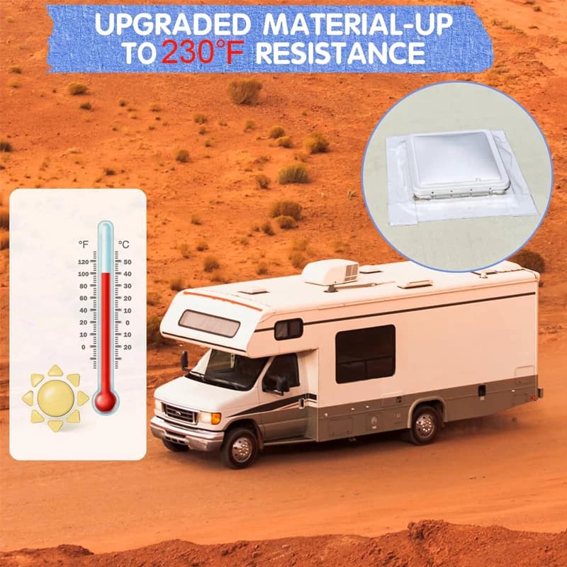 16.4ft RV شريط تسرب الأبيض مقاوم للماء الأشعة فوق البنفسجية و مانعة لتسرب الماء تسقيف الشريط ل RV إصلاح نافذة قارب ختم تسريبات سقف التخييم - 5