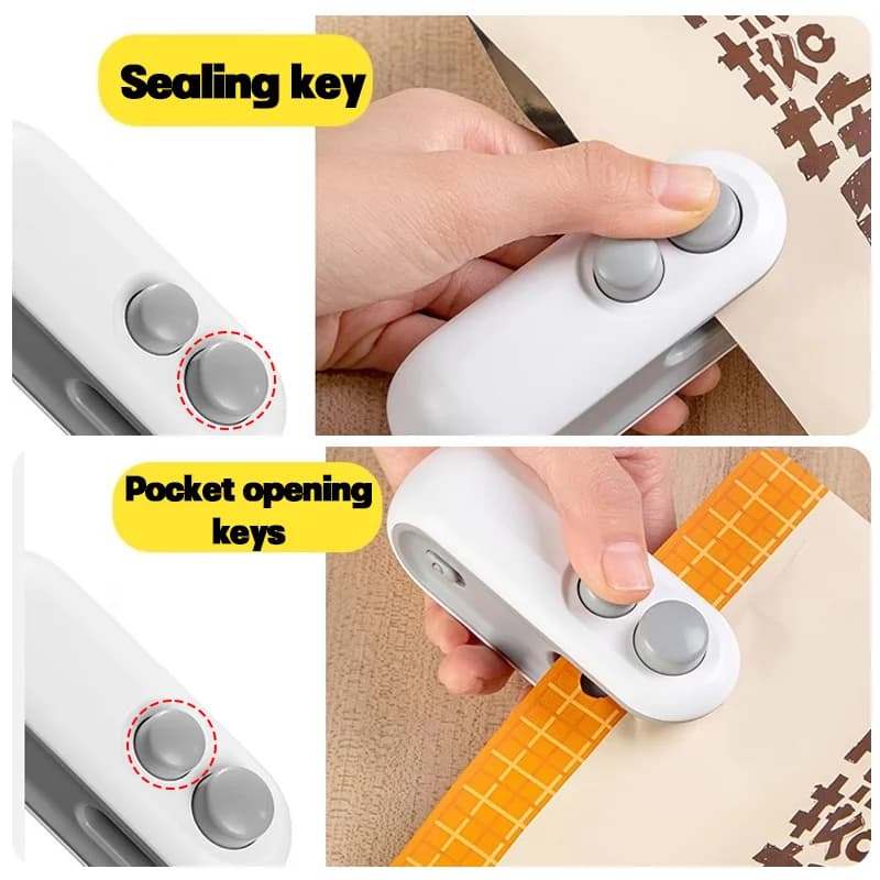 Electric Mini Heat Bag Sealing Machine Package Sealer Bags 2in1 Plastic Bag Sealing Machine Handheld Plastic Bag Heat Sealer - 2